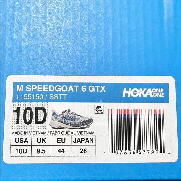 Hoka Speedgoat 6 GTX Mens Size 10 Trail Running Shoes Gray Gore-Tex - Picture 10 of 10